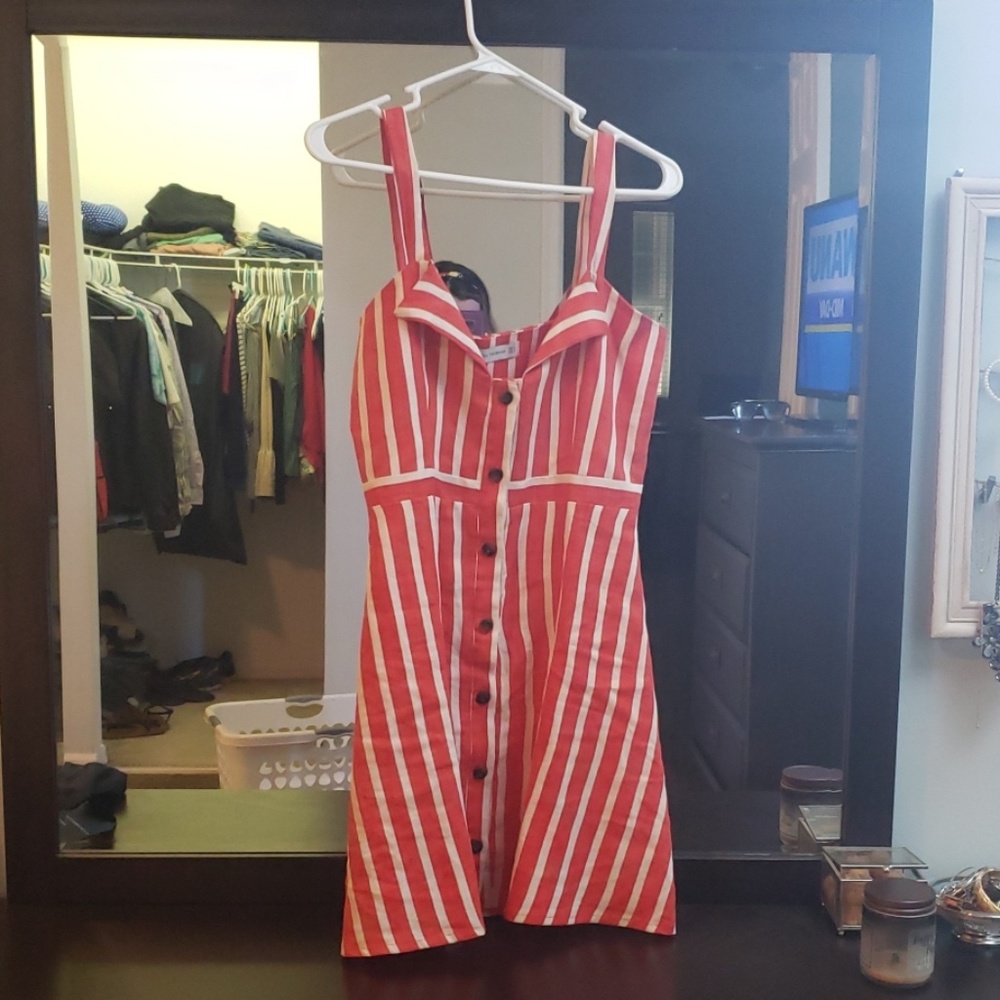Red and white dress